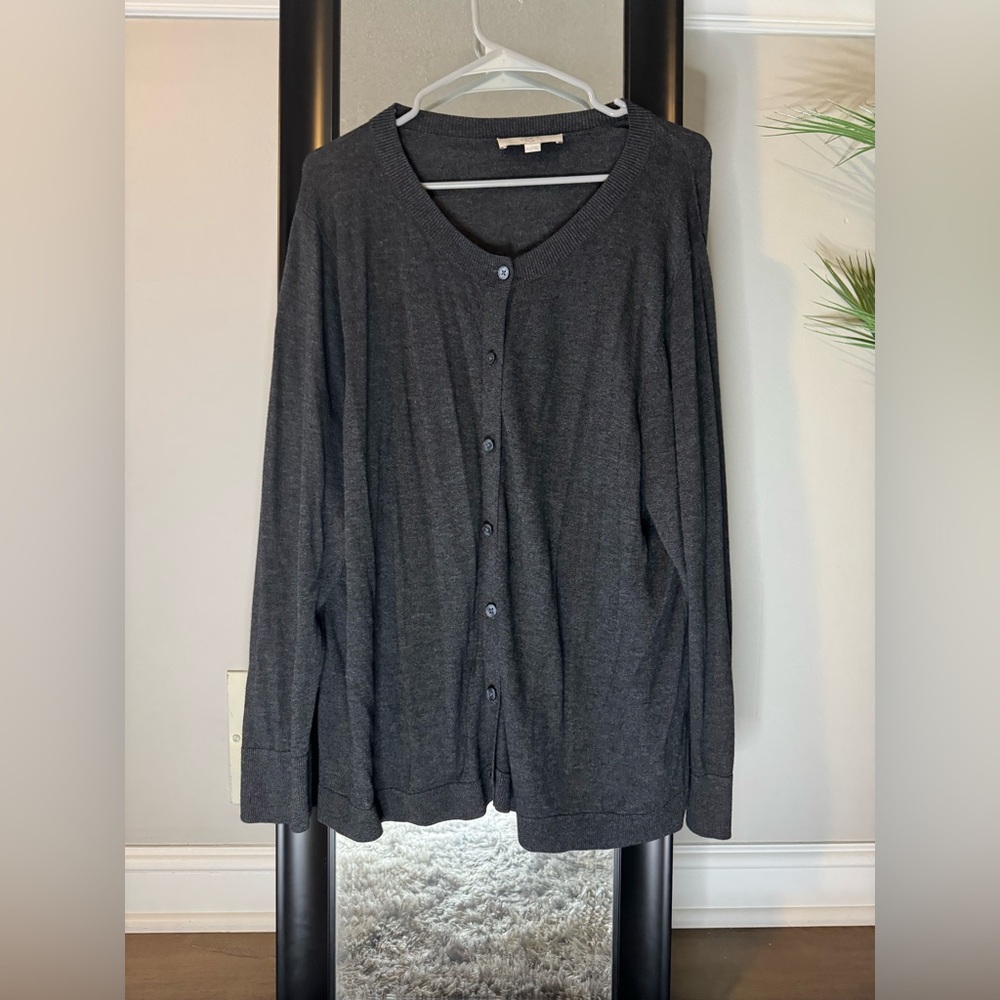 LOFT Dark Gray Cardigan Sweater